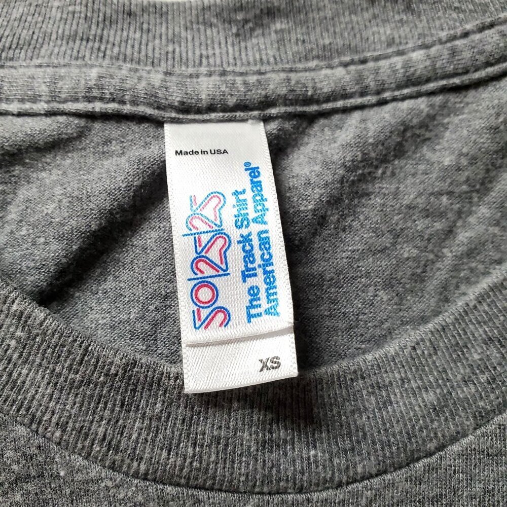 "Sorry I'm Totally Rad" Graphic T-Shirt XS American Apparel Gray Blend - Picture 5 of 13